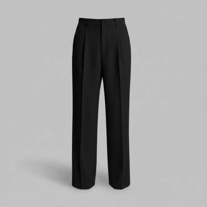 Men's Black Work Pants | Straight Fit Formal Trousers