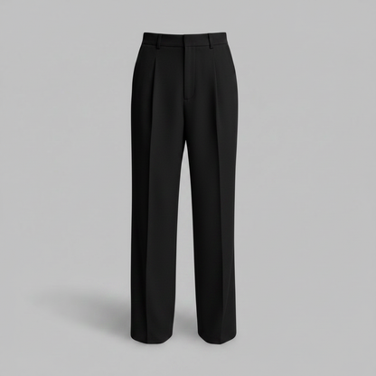 Men's Black Work Pants | Straight Fit Formal Trousers