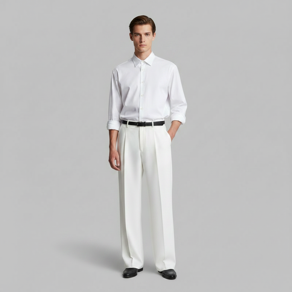 Men's Black Work Pants | Straight Fit Formal Trousers