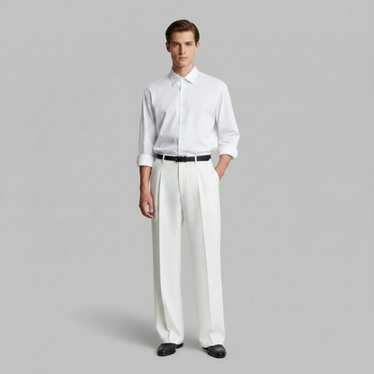 Men's Black Work Pants | Straight Fit Formal Trousers