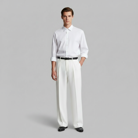 Men's Black Work Pants | Straight Fit Formal Trousers