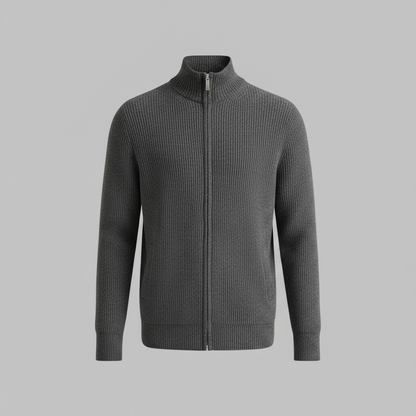 Men's Slim Fit Cardigan | Ribbed Zip-Up Sweater