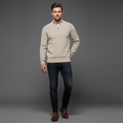 Slim Fit Half-Zip Knitted Jumper | Men's Knitwear