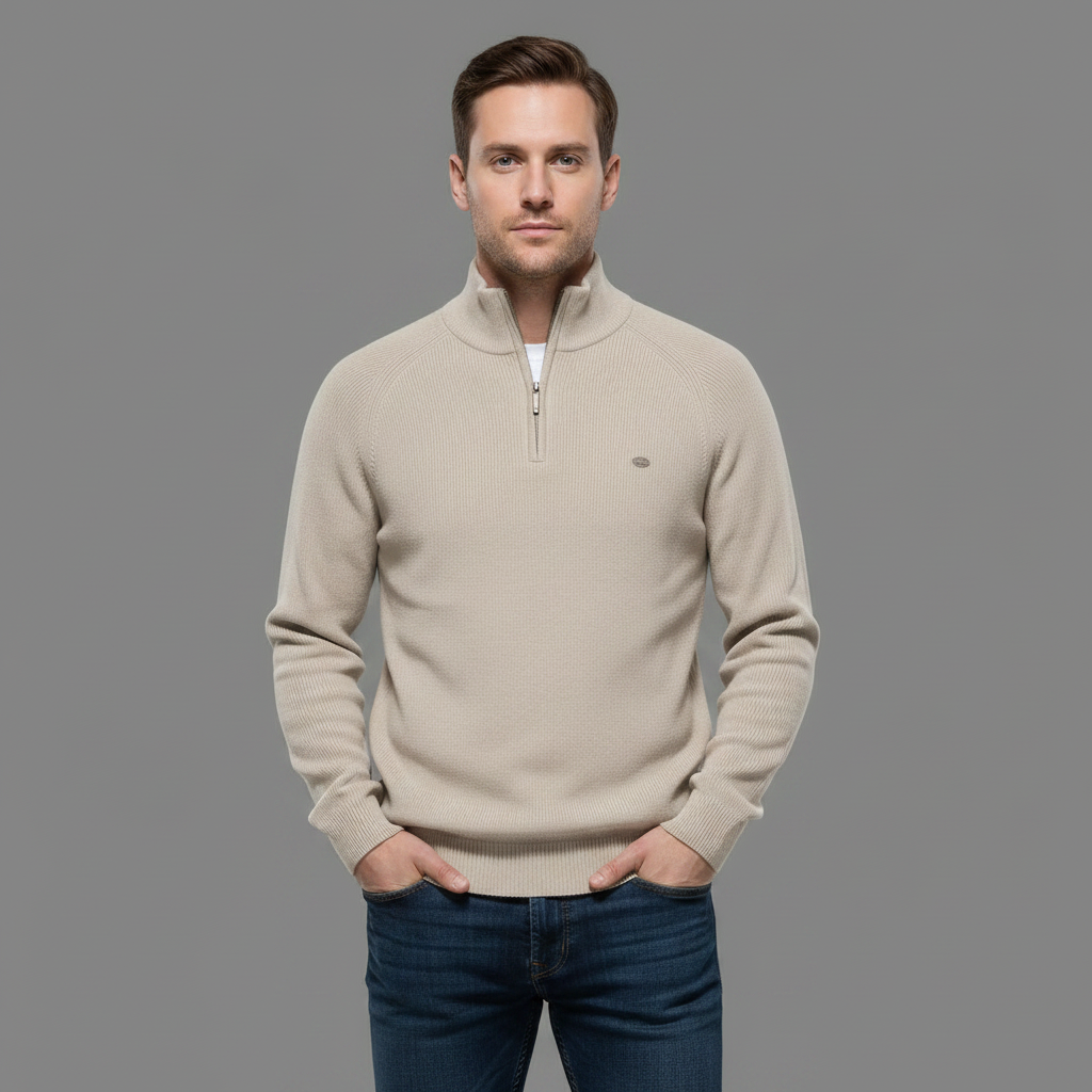 Slim Fit Half-Zip Knitted Jumper | Men's Knitwear