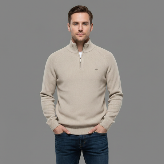 Slim Fit Half-Zip Knitted Jumper | Men's Knitwear