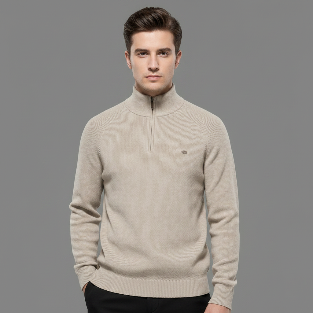 Slim Fit Half-Zip Knitted Jumper | Men's Knitwear