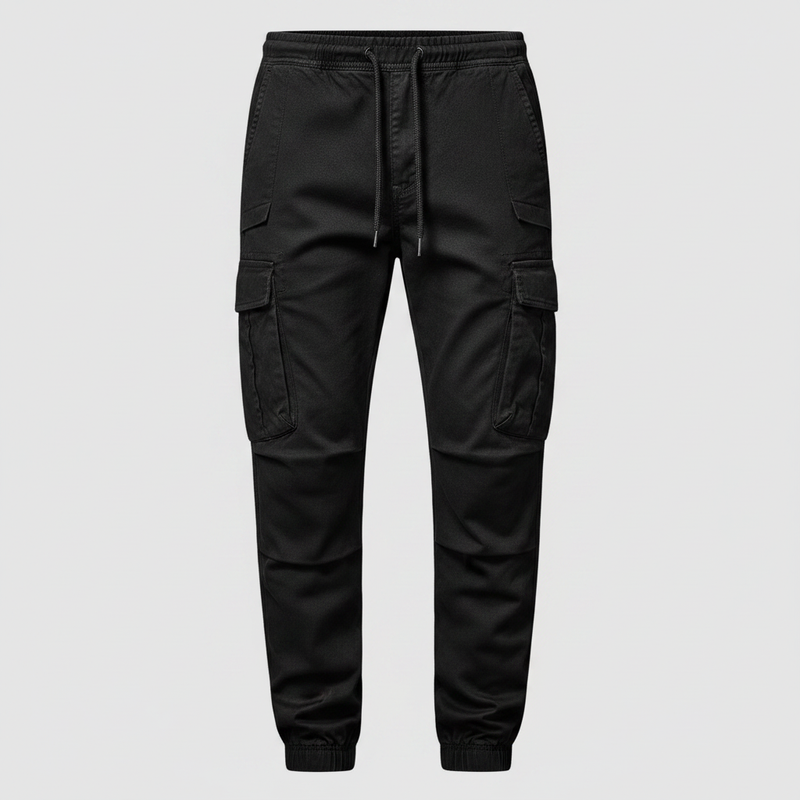 Men's Tactical Black Cargo Pants | Outdoor Utility Trousers