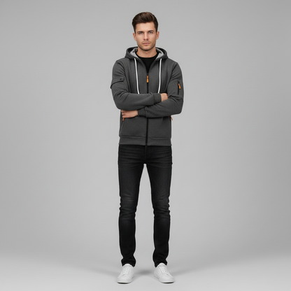 Men's Utility Hoodie | Zip-Up Sweatshirt with Pockets