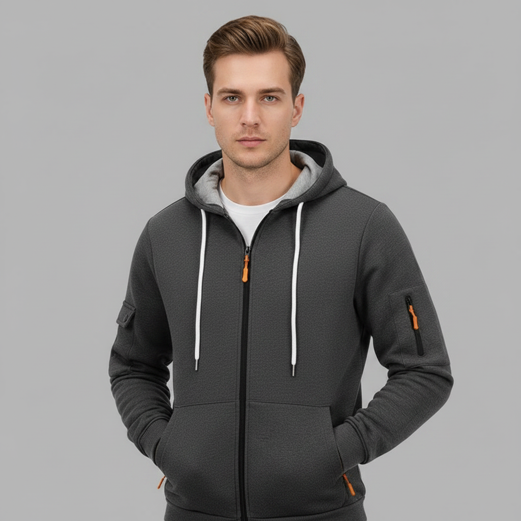 Men's Utility Hoodie | Zip-Up Sweatshirt with Pockets
