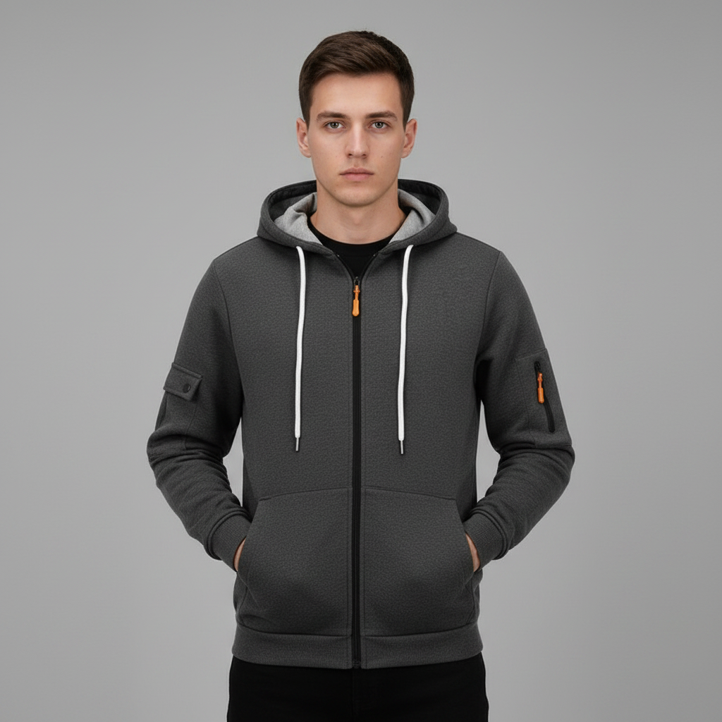 Men's Utility Hoodie | Zip-Up Sweatshirt with Pockets