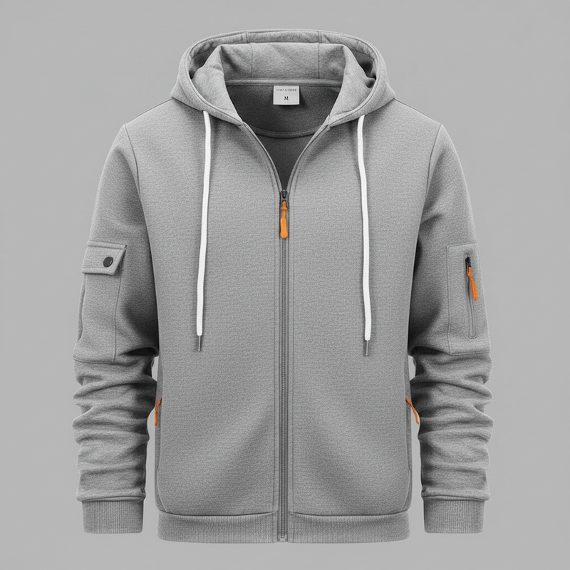 Men's Utility Hoodie | Zip-Up Sweatshirt with Pockets