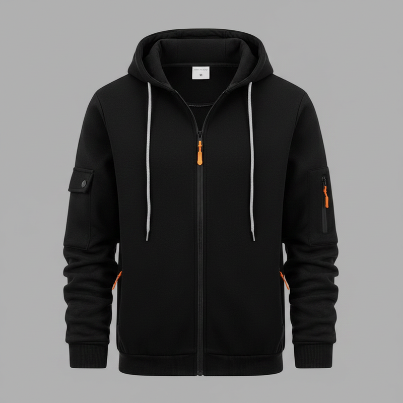 Men's Utility Hoodie | Zip-Up Sweatshirt with Pockets