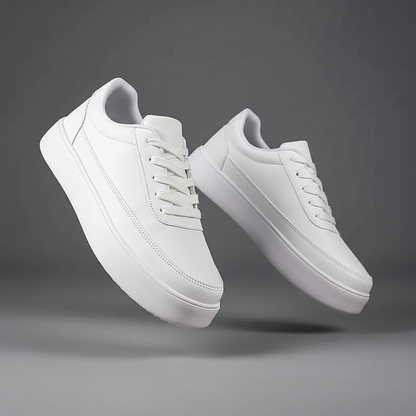 Men's White Platform Sneakers | Modern Lace-Up Footwear